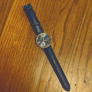 Navy Blue Charming Charlie Floral-Face Watch
